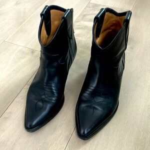 Black ankle leather boots - Isabel Marant